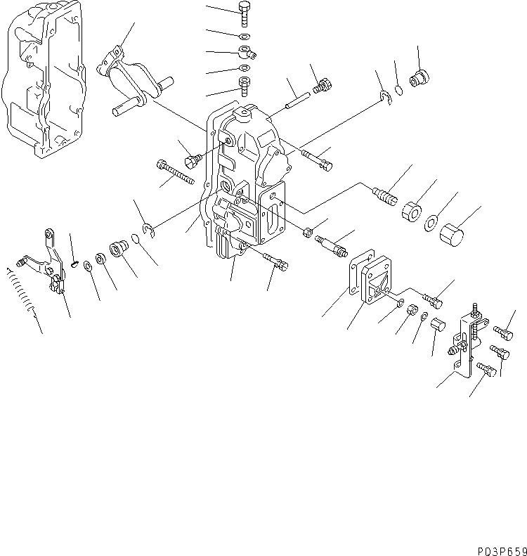 Komatsu parts book diagram for S6D170-1L-6W S/N 10001-UP: FUEL INJECTION PUMP (GOVERNOR) (2/2) (INNER PARTS)(#15527-)