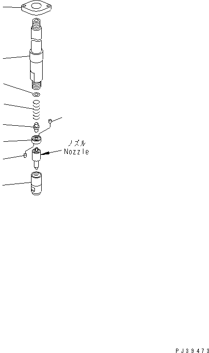 Komatsu parts book diagram for S6D170-1L-6W S/N 10001-UP: NOZZLE HOLDER (INNER PARTS)(#14674-)