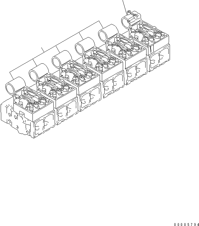 Komatsu parts book diagram for S6D170-1G-6A S/N 10001-UP: ROCKER ARM HOUSING (FOR NO.6 CYLINDER ? WITH HOUSING BOSS) (FOR WA600-1)(#19331-19436)
