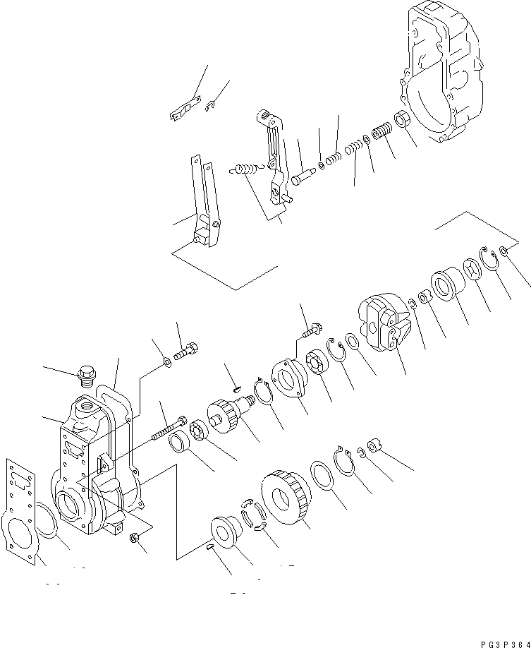Komatsu parts book diagram for S6D170-1G-6A S/N 10001-UP: FUEL INJECTION PUMP (GOVERNOR) (1/2) (INNER PARTS)(#15707-)