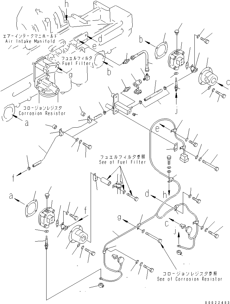 Komatsu parts book diagram for S6D170-1G-6A S/N 10001-UP: AUTO PRIMING SYSTEM (FOR WD600-1)(#15707-20114)