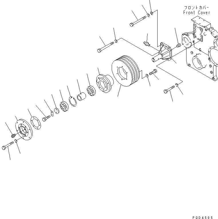 Komatsu parts book diagram for S6D170-1G-6A S/N 10001-UP: FAN DRIVE (EXCEPT JAPAN)(#15667-)
