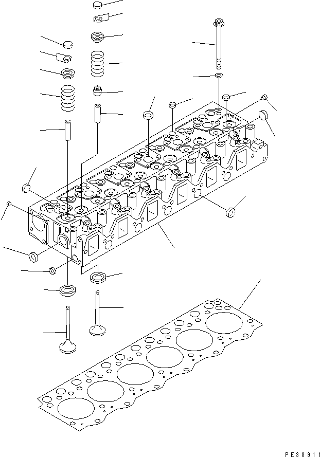 Komatsu parts book diagram for S6D95L-1MM-C S/N 106426-UP: CYLINDER HEAD