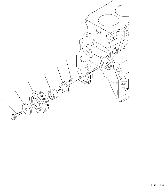 Komatsu parts book diagram for S6D95L-1MM-C S/N 106426-UP: IDLER GEAR