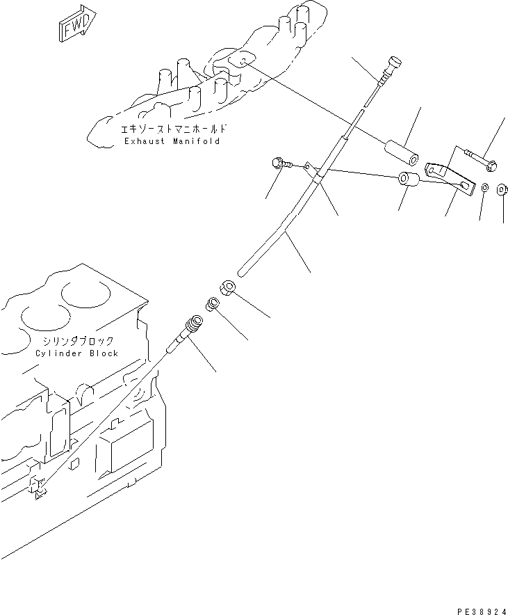 Komatsu parts book diagram for S6D95L-1MM-C S/N 106426-UP: OIL LEVEL GAUGE(#111868-132923)