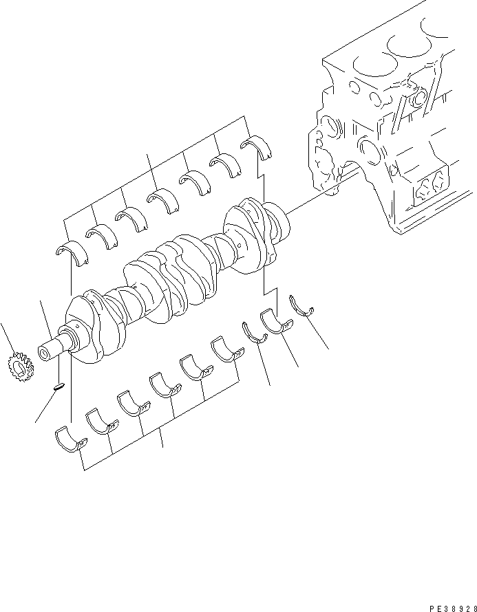 Komatsu parts book diagram for S6D95L-1MM-C S/N 106426-UP: CRANKSHAFT