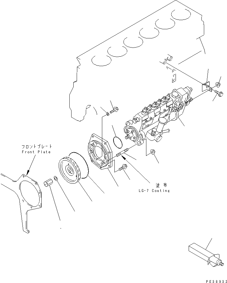 Komatsu parts book diagram for S6D95L-1MM-C S/N 106426-UP: FUEL INJECTION PUMP MOUNTING