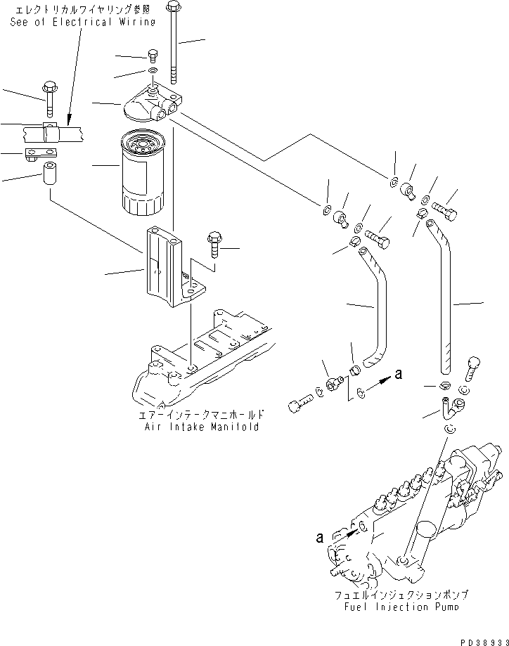 Komatsu parts book diagram for S6D95L-1MM-C S/N 106426-UP: FUEL FILTER
