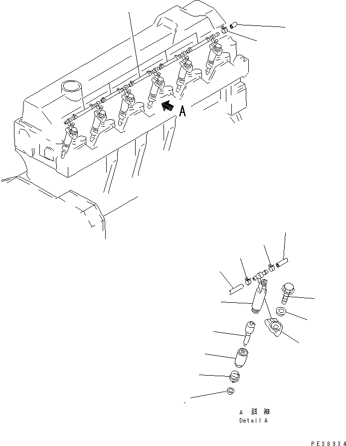 Komatsu parts book diagram for S6D95L-1MM-C S/N 106426-UP: INJECTION NOZZLE