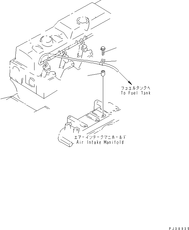 Komatsu parts book diagram for S6D95L-1MM-C S/N 106426-UP: FUEL RETURN