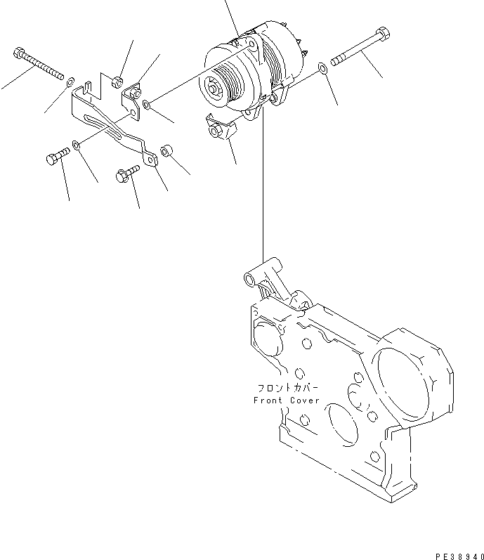 Komatsu parts book diagram for S6D95L-1MM-C S/N 106426-UP: ALTERNATOR MOUNTING (30A)