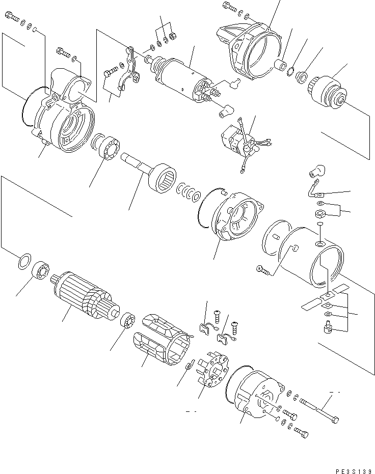 Komatsu parts book diagram for S6D95L-1MM-C S/N 106426-UP: STARTING MOTOR (5.5KW) (INNER PARTS)