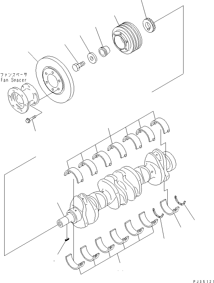 Engines Komatsu / S6D95L-1U-C S/N 35360-UP(s6d95l3c) / CRANKSHAFT(060050 : 0231)