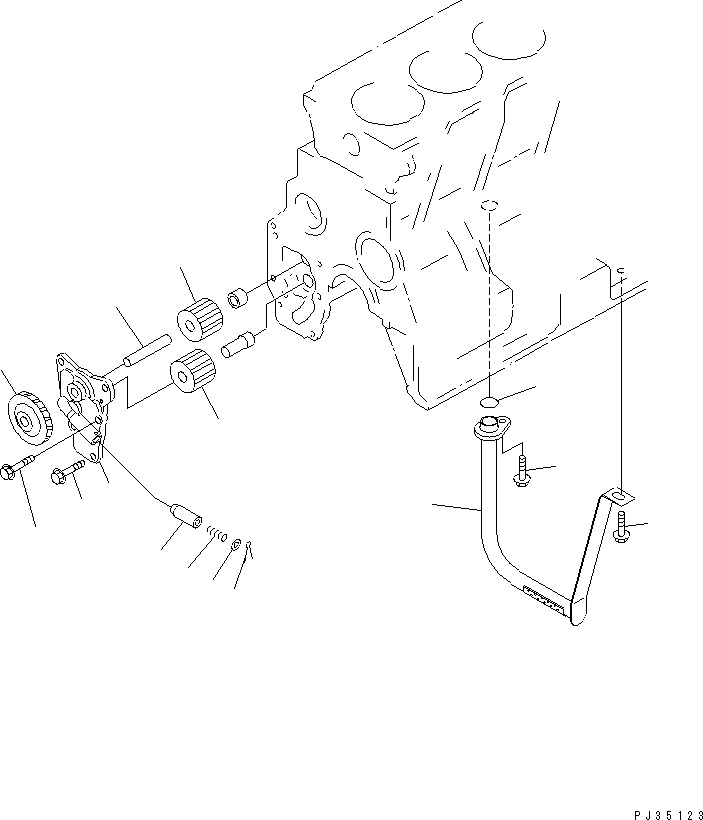 Engines Komatsu / S6D95L-1U-C S/N 35360-UP(s6d95l3c) / LUBRICATING OIL PUMP AND SUCTION PIPE(090010 : 0301)