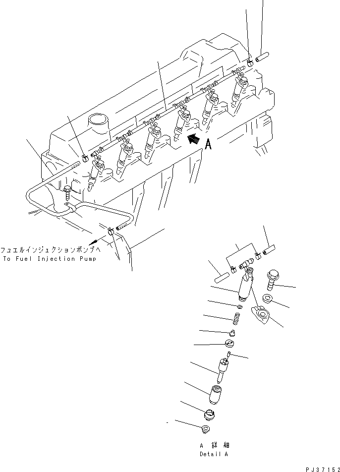 Engines Komatsu / S6D95L-1U-L S/N 35360-UP(s6d95l6r) / FUEL NOZZLE AND SPILL PIPE(120030 : 0421)