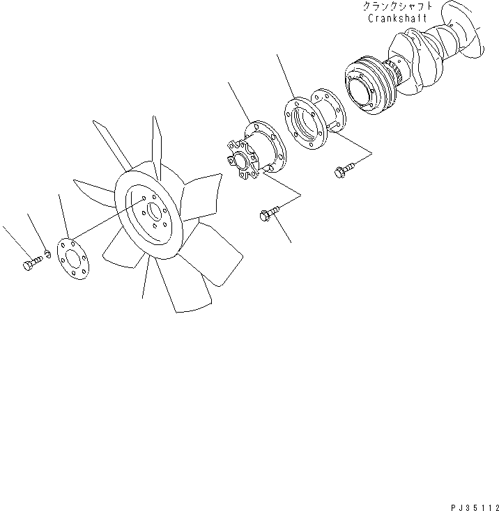 Engines Komatsu / S6D95L-1U-L S/N 35360-UP(s6d95l6r) / COOLING FAN(150020 : 0511)