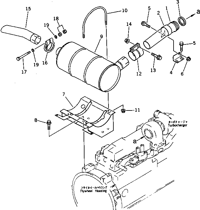 Engines Komatsu / S6D95L-1EE S/N 15060-UP(s6d95l9r) / MUFFLER(#44643-)(030070 : 0164)