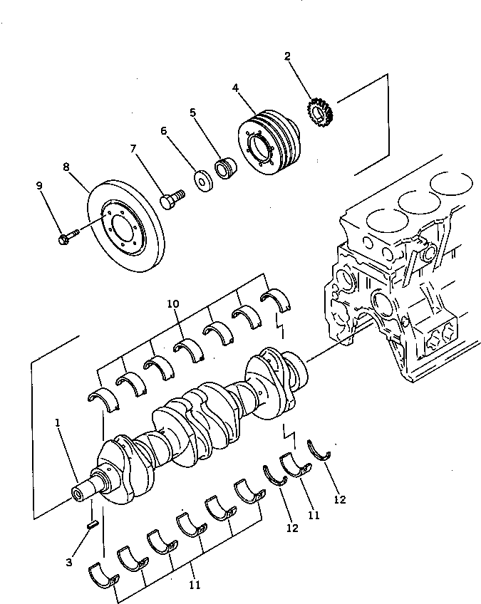 Engines Komatsu / S6D95L-1EE S/N 15060-UP(s6d95l9r) / CRANKSHAFT(#44643-)(060050 : 0232)