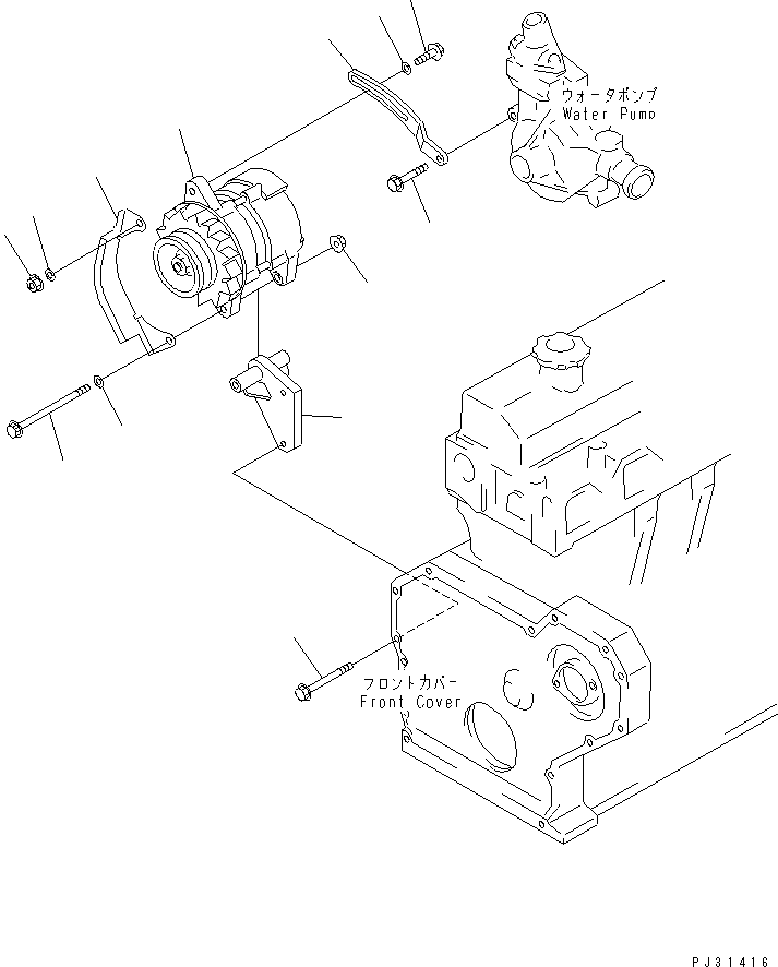 Engines Komatsu / S6D95L-1F S/N 23413-UP(s6d95lcc) / ALTERNATOR AND MOUNTING(180010 : 0602)