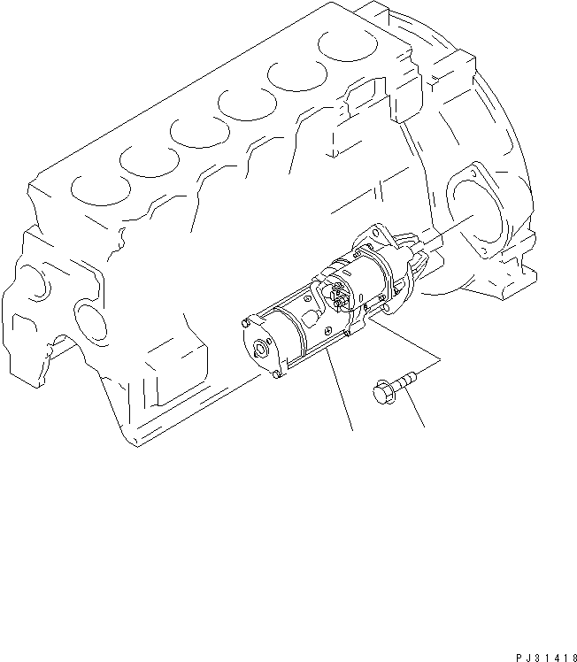 Engines Komatsu / S6D95L-1F S/N 23413-UP(s6d95lcc) / STARTING MOTOR AND MOUNTING(180020 : 0621)