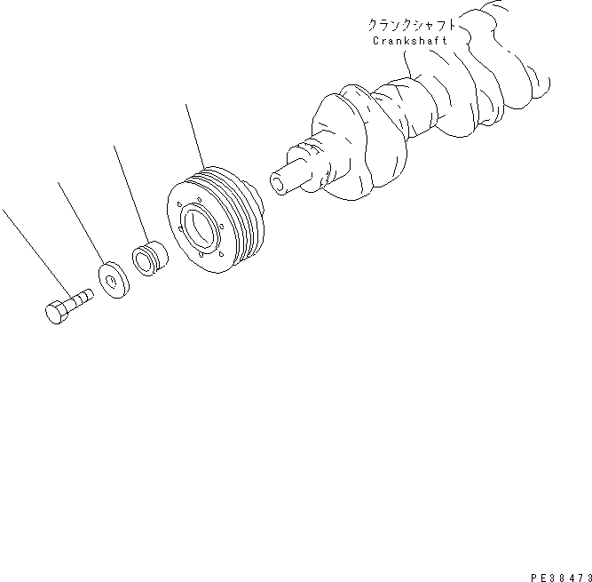 Komatsu parts book diagram for S6D95L-1NN S/N 106426-UP: CRANK PULLEY