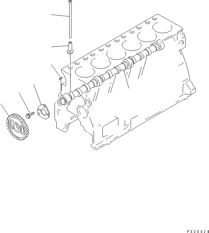 Komatsu parts book diagram for S6D95L-1NN S/N 106426-UP: CAMSHAFT AND TAPPET