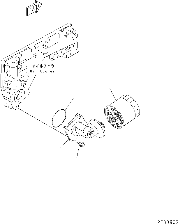 Komatsu parts book diagram for S6D95L-1NN S/N 106426-UP: OIL FILTER