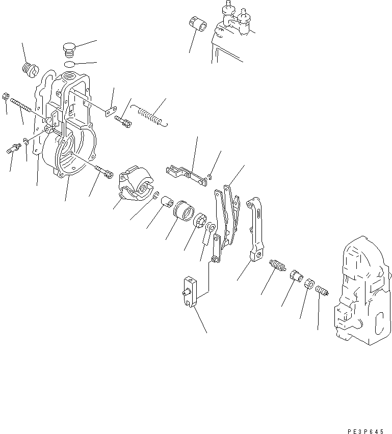 Komatsu parts book diagram for S6D95L-1NN S/N 106426-UP: FUEL INJECTION PUMP (GOVERNOR) (1/2) (INNER PARTS)