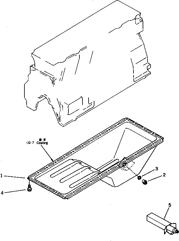 Komatsu parts book diagram for S6D95L-1F S/N 23413-UP: OIL PAN
