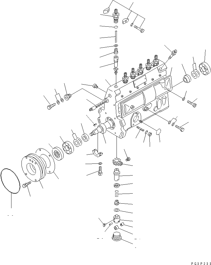Komatsu parts book diagram for S6D95L-1F S/N 23413-UP: FUEL INJECTION PUMP (PUMP)