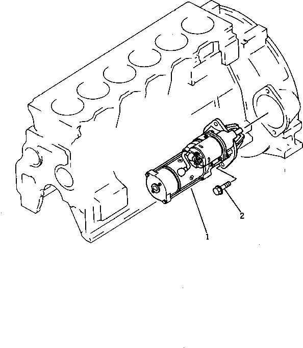 Komatsu parts book diagram for S6D95L-1F S/N 23413-UP: STARTING MOTOR AND MOUNTING