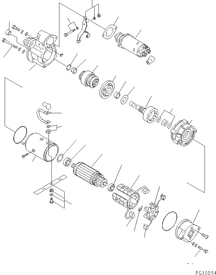 Komatsu parts book diagram for S6D95L-1F S/N 23413-UP: STARTING MOTOR (2.8KW)