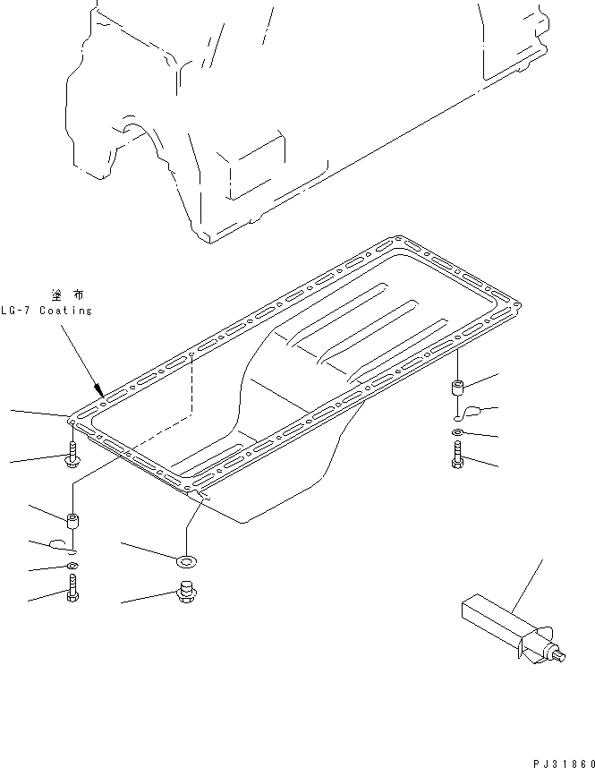 Komatsu parts book diagram for S6D95L-1Q S/N 27756-UP: OIL PAN