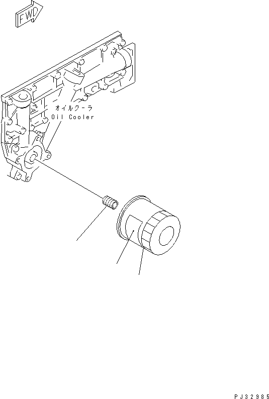 Komatsu parts book diagram for S6D95L-1Q S/N 27756-UP: LUBRICATING OIL FILTER