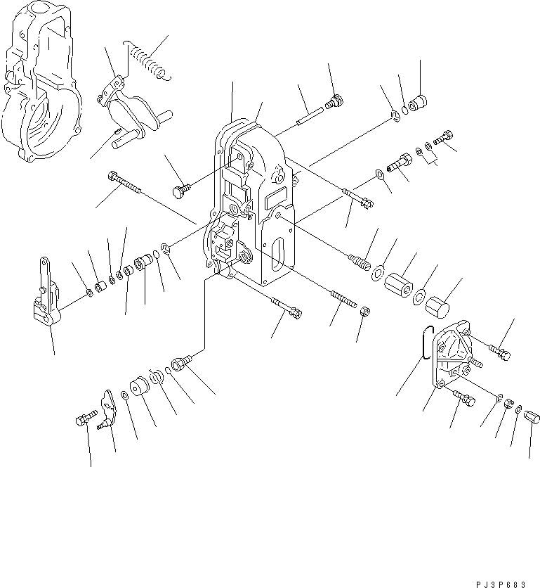 Komatsu parts book diagram for S6D95L-1Q S/N 27756-UP: FUEL INJECTION PUMP (GOVERNOR) (2/2) (WITH AIR COMPRESSOR AND    STOP MOTOR TYPE)(#92603-)