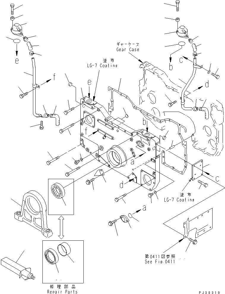 Engines Komatsu / SA12V140-1C S/N 10034-UP (ELECTRICAL GOVERNOR)(sa12v12c) / FRONT COVER (ELECTRICAL GOVERNOR SPEC.)(#10076-10165)(060050 : 0211A)