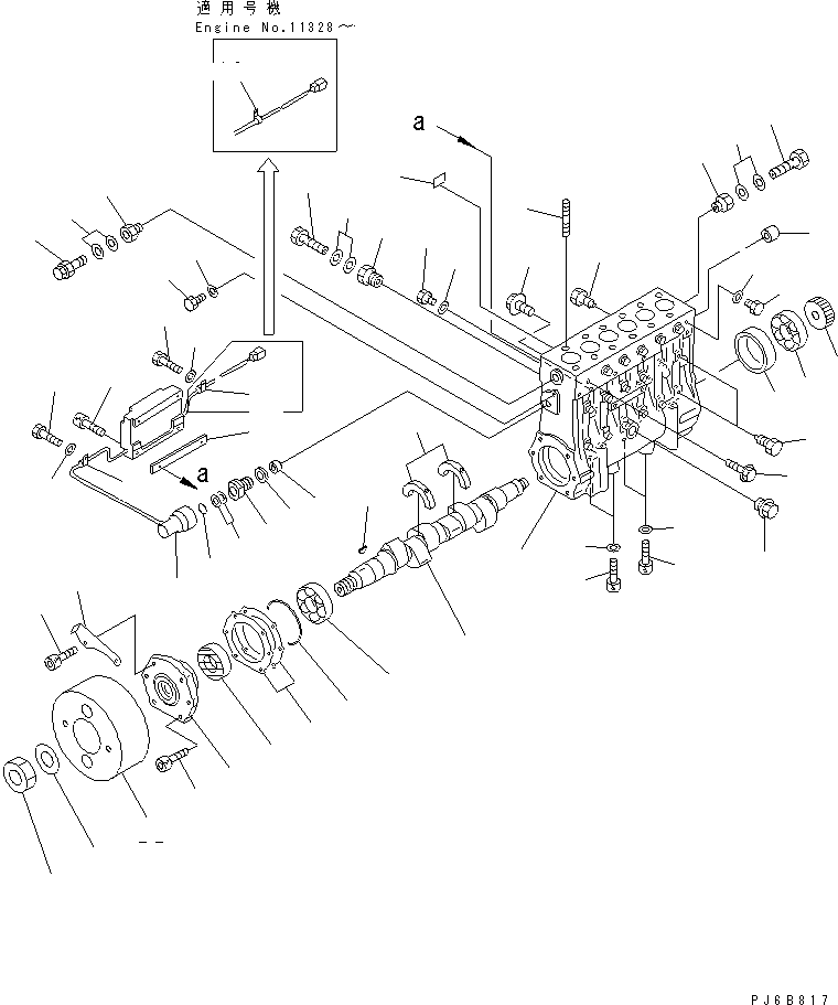 Engines Komatsu / SA12V140-1C S/N 10034-UP (ELECTRICAL GOVERNOR)(sa12v12c) / FUEL INJECTION PUMP (PUMP R.H.) (1/2) (ELECTRICAL GOVERNOR SPEC.) (INNER PARTS)(120160 : 0453)
