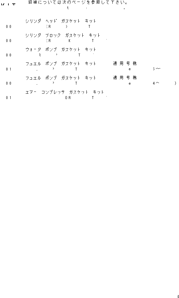 Engines Komatsu / SA12V140-1C S/N 10034-UP (ELECTRICAL GOVERNOR)(sa12v12c) / GASKET KIT(240020 : 0993)