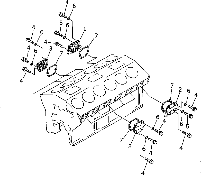 Komatsu parts book diagram for SA12V140-1M S/N 10517-UP: CAM FOLLOWER COVER