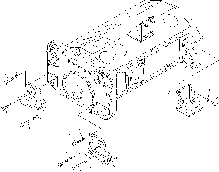 Komatsu parts book diagram for SA12V140-1M S/N 10517-UP: ENGINE MOUNTING