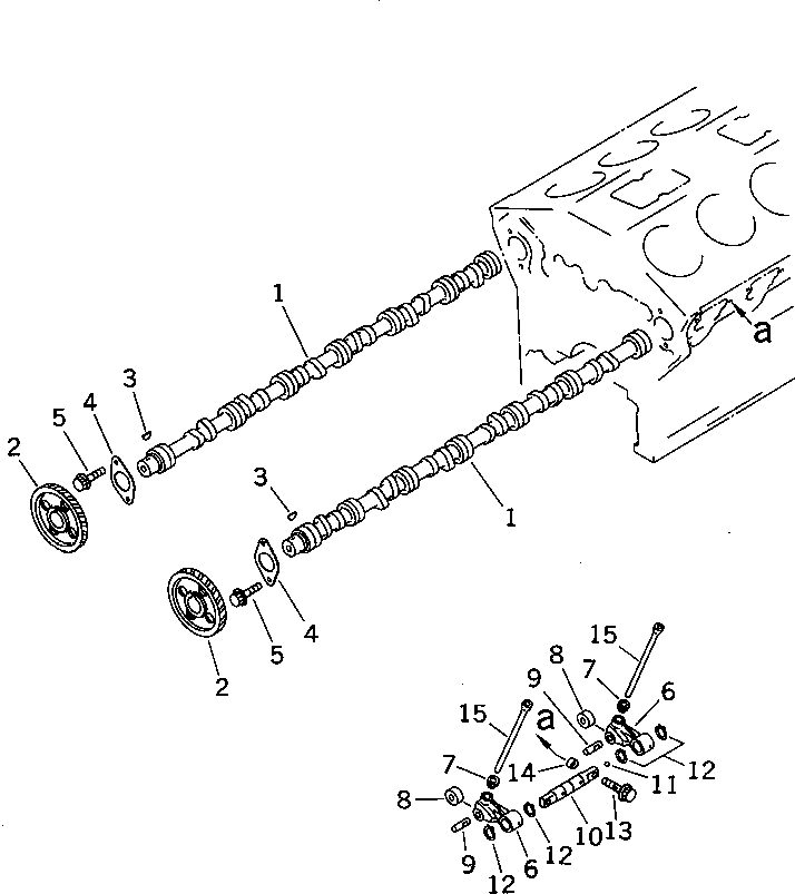 Komatsu parts book diagram for SA12V140-1M S/N 10517-UP: CAMSHAFT