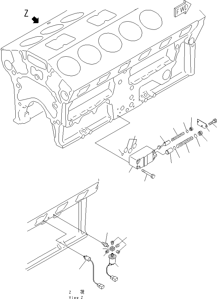 Komatsu parts book diagram for SA12V140-1M S/N 10517-UP: OIL REGULATOR