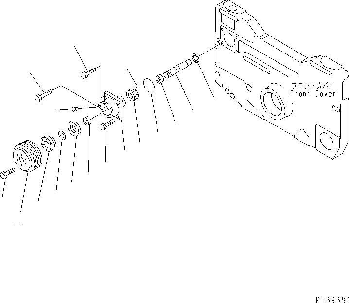Komatsu parts book diagram for SA12V140-1M S/N 10517-UP: ALTERNATOR DRIVE