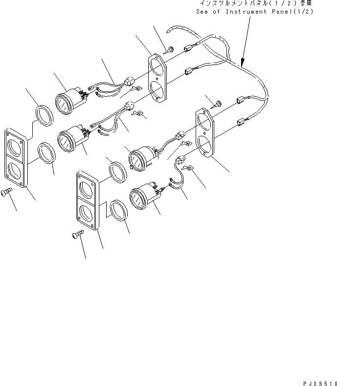 Komatsu parts book diagram for SA12V140-1M S/N 10517-UP: INSTRUMENT PANEL COVER (2/2) (JCI SPEC.)