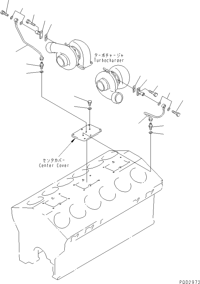 Engines Komatsu / SA12V140-1U-A S/N 10001-UP(sa12v1ic) / TURBOCHARGER COOLING (WATER INNLET LINE) (WATER COOL SPEC.)(#11530-11833)(030300 : A1530-D7A9A)
