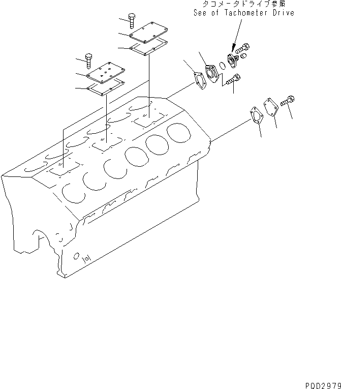 Engines Komatsu / SA12V140-1U-A S/N 10001-UP(sa12v1ic) / CYLINDER BLOCK COVER(#11755-11858)(030510 : A2010-B7B3)
