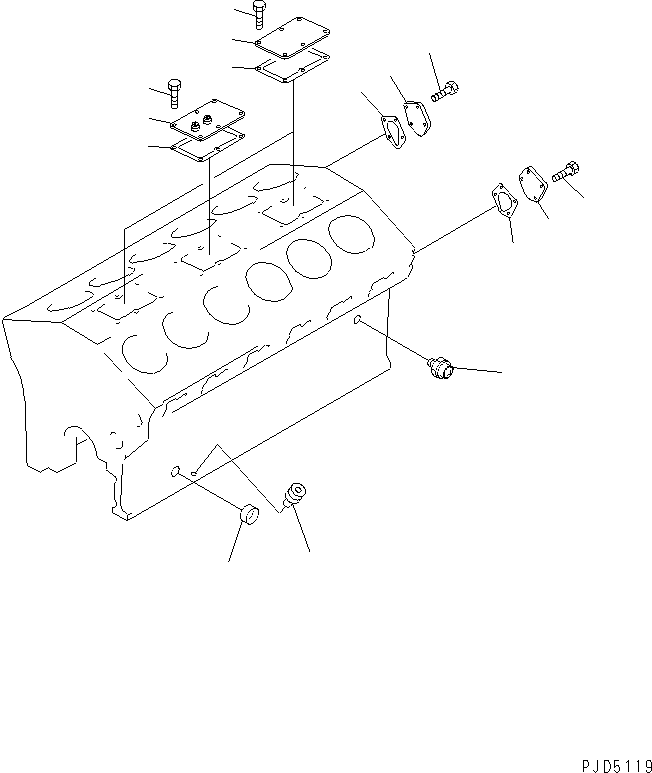 Engines Komatsu / SA12V140-1U-A S/N 10001-UP(sa12v1ic) / CYLINDER BLOCK RELATED PARTS (FOR ELECTRICAL GOVERNOR)(#11859-)(030550 : A2011-A7B2)