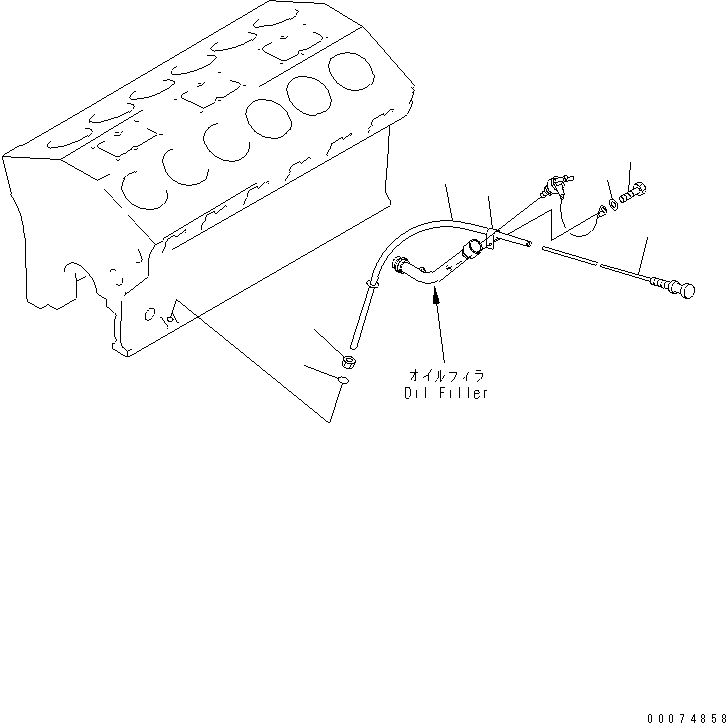Engines Komatsu / SA12V140-1U-A S/N 10001-UP(sa12v1ic) / OIL LEVEL GAUGE (FOR QUICK COUPLER)(#15524-)(030920 : A2110-B7J1)