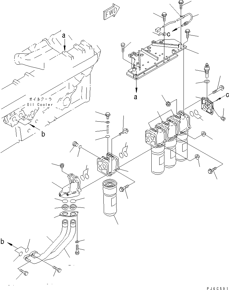 Engines Komatsu / SA12V140-1U-A S/N 10001-UP(sa12v1ic) / OIL FILTER (WITH ALARM) (VHMS SPEC.)(#11755-)(031190 : A3110-A7C7)