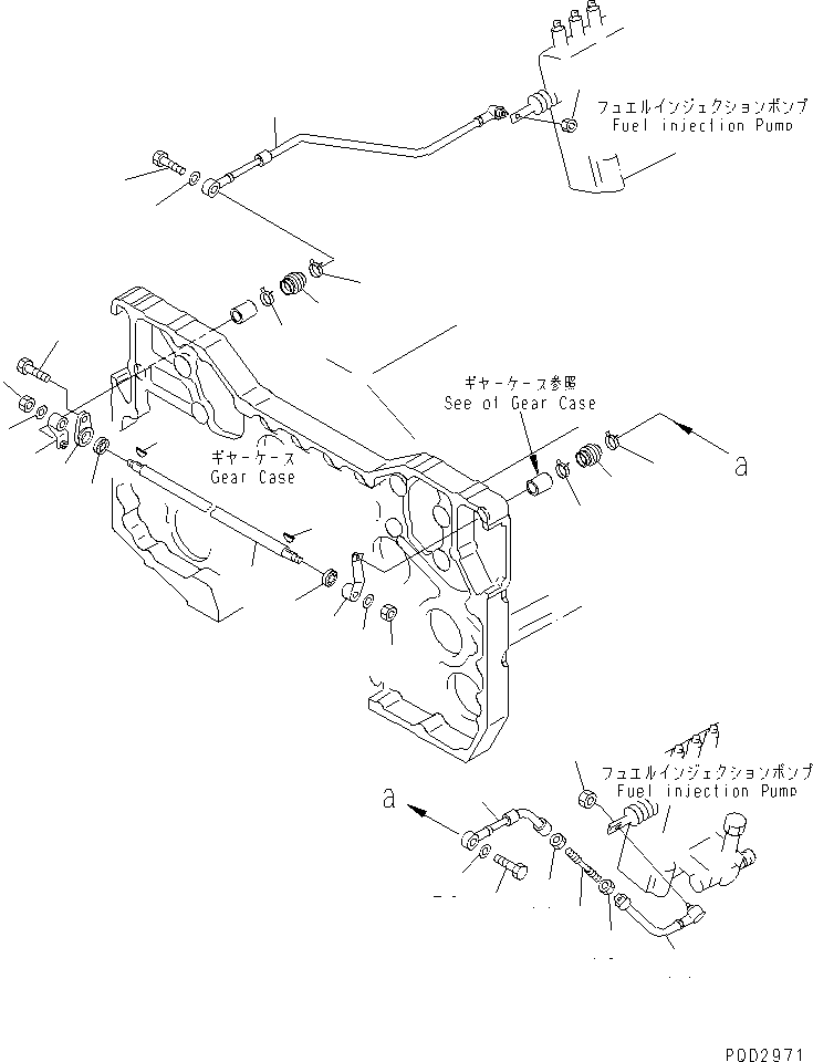 Engines Komatsu / SA12V140-1U-A S/N 10001-UP(sa12v1ic) / FUEL INJECTION PUMP LINKAGE (FOR MECHANICAL GOVERNOR)(#11755-)(031710 : A4010-P7D2)